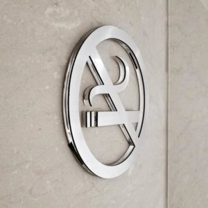 Pleksi Üzeri Paslanmaz Sigara İçilmez